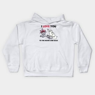 Funny Simons Cat I Love You To The Moon And Back Kids Hoodie